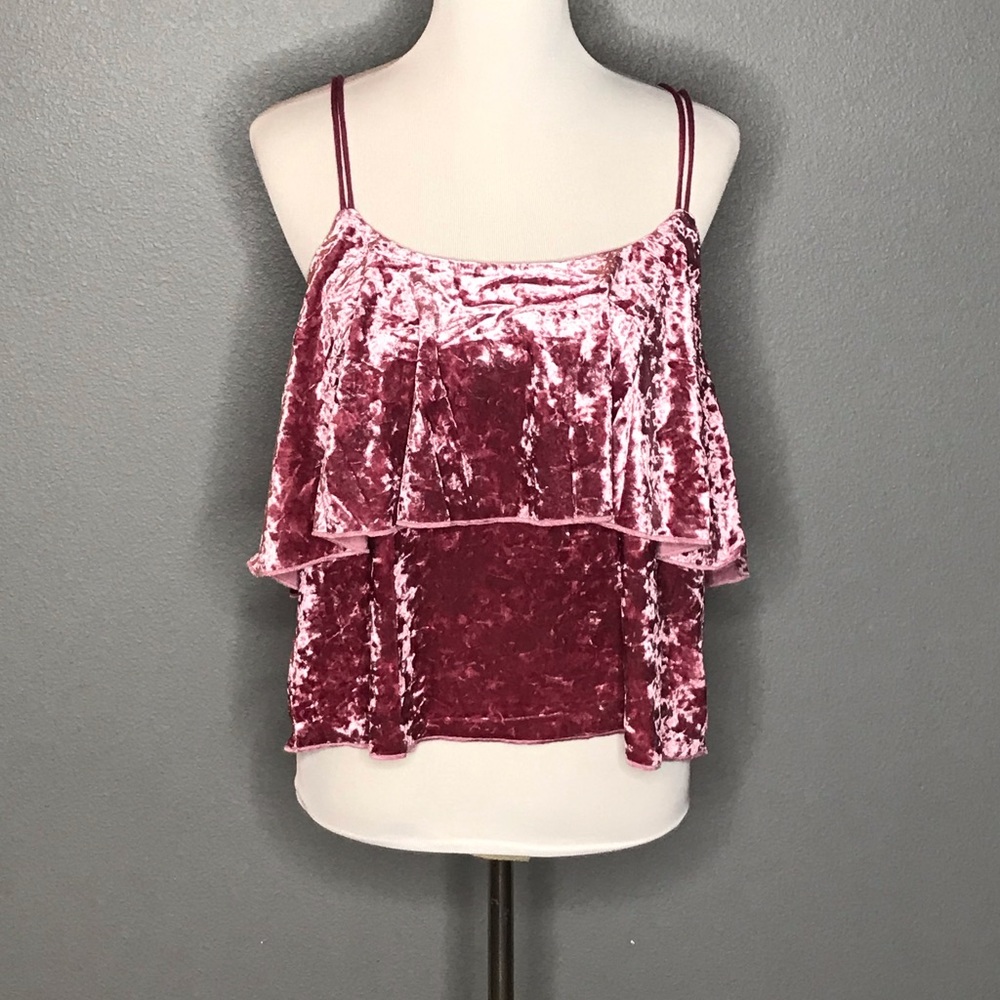 Romeo & Juliet Rose small velvet cami top ruffle